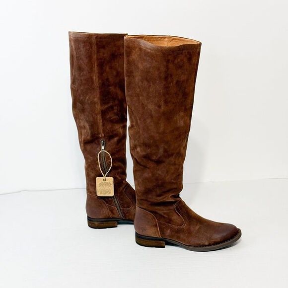 Born Britton Rust NWB Sz 8.5 Distressed Over the Knee Leather Riding Boot - Picture 6 of 12